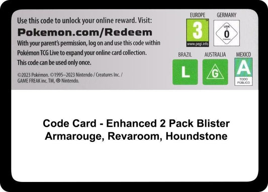 Code Card - Enhanced 2-Pack Blister Pack [Armarouge, Revavroom & Houndstone] Code Card Miscellaneous Cards & Products