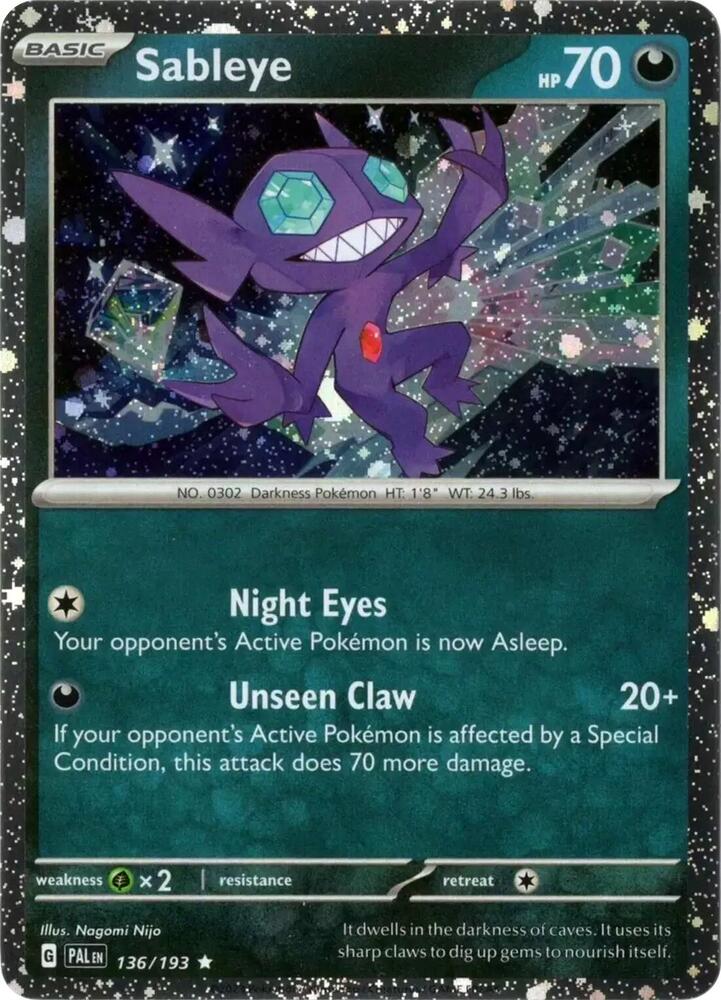 Sableye (Cosmos Holo) - 136/193 Rare Miscellaneous Cards & Products