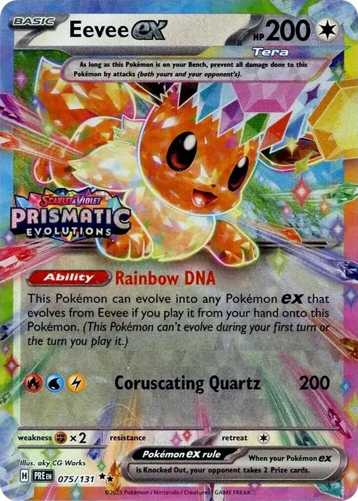 Eevee ex - 075/131 (Prismatic Evolutions Stamp) 075/131 Promo Miscellaneous Cards & Products Pokémon card