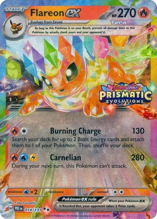 Flareon ex - 014/131 (Prismatic Evolutions Stamp) 014/131 Promo Miscellaneous Cards & Products Pokémon card