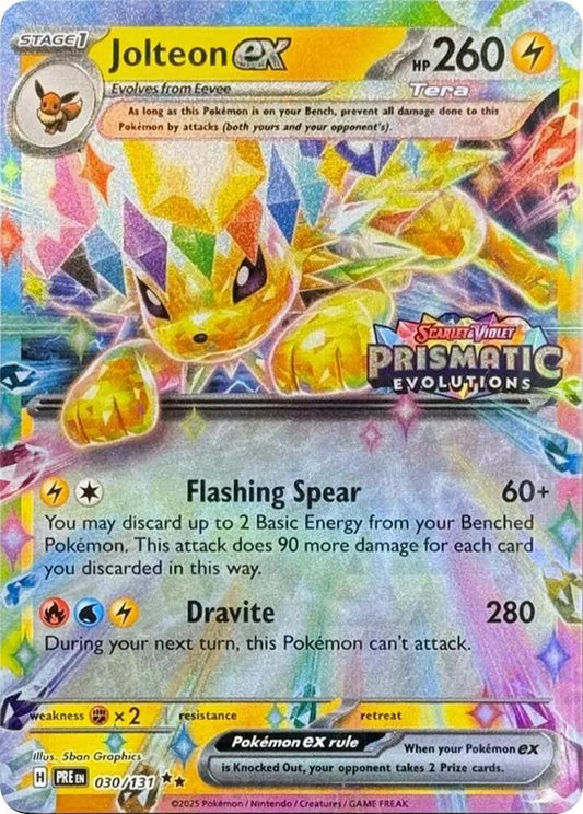 Jolteon ex - 030/131 (Prismatic Evolutions Stamp) 030/131 Promo Miscellaneous Cards & Products Pokémon card
