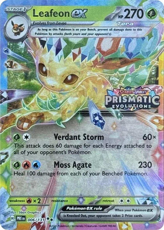 Leafeon ex - 006/131 (Prismatic Evolutions Stamp) 006/131 Promo Miscellaneous Cards & Products Pokémon card