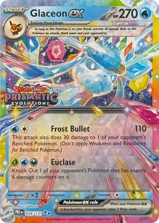 Glaceon ex - 026/131 (Prismatic Evolutions Stamp) 026/131 Promo Miscellaneous Cards & Products Pokémon card