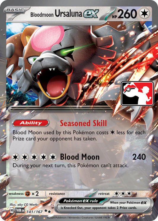 Bloodmoon Ursaluna ex - 141/167 Double Rare Prize Pack Series Cards