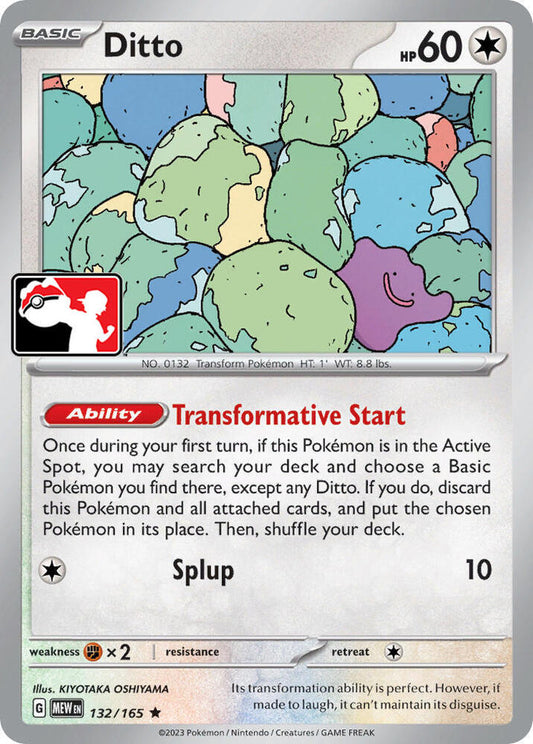 Ditto - 132/165 Rare Prize Pack Series Cards