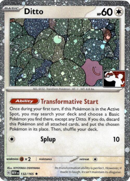 Ditto - 132/165 (Cosmos Holo) 132/165 Rare Prize Pack Series Cards Pokémon card