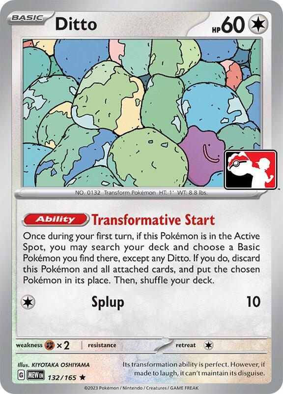 Ditto - 132/165 Rare Prize Pack Series Cards