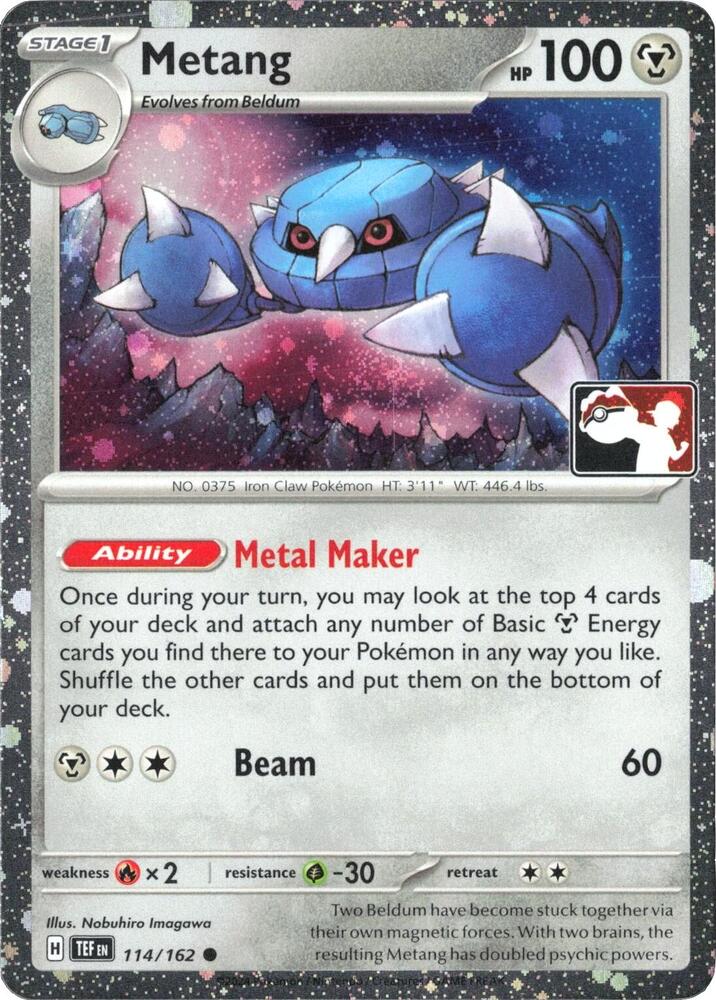 Metang - 114/162 (Cosmos Holo) 114/162 Common Prize Pack Series Cards Pokémon card