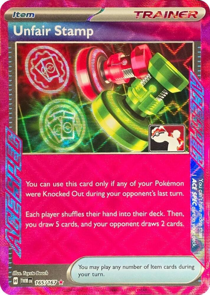 Unfair Stamp - 165/167 165/167 ACE SPEC Rare Prize Pack Series Cards Pokémon card