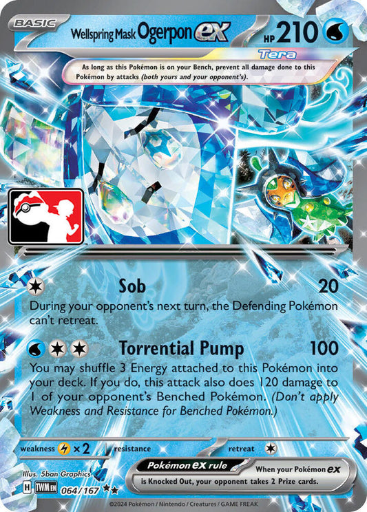 Wellspring Mask Ogerpon ex - 064/167 Double Rare Prize Pack Series Cards