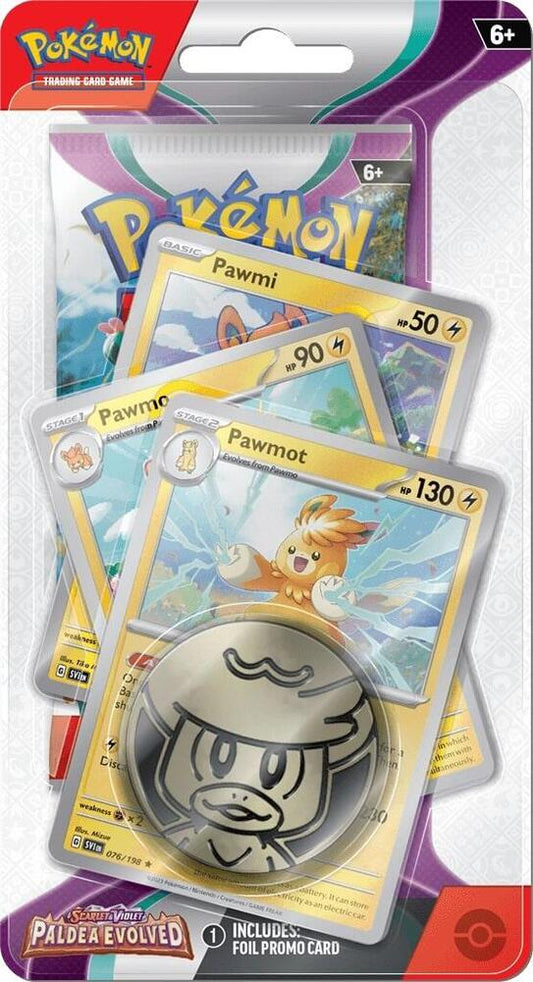 Paldea Evolved Premium Checklane Blister [Pawmot] Pokémon card