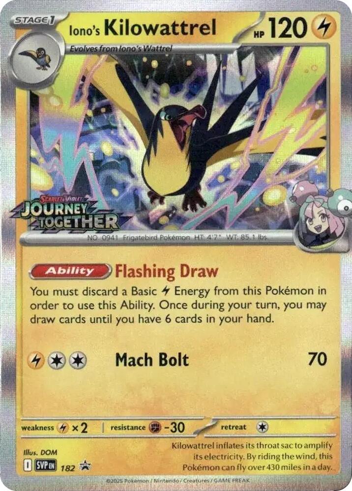Iono's Kilowattrel - 182 (Prerelease) - 182 Promo SV: Scarlet & Violet Promo Cards