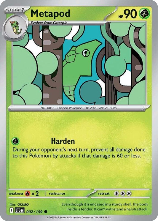 Metapod 002/159 Common Journey Together Pokémon card