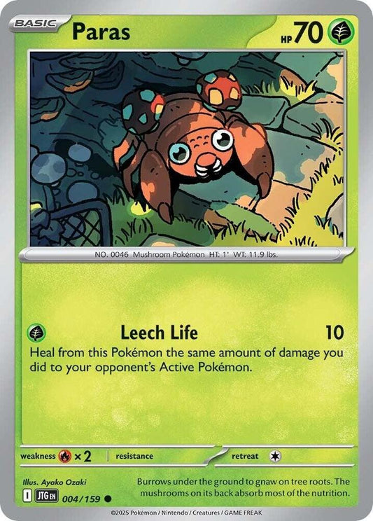 Paras 004/159 Common Journey Together Pokémon card