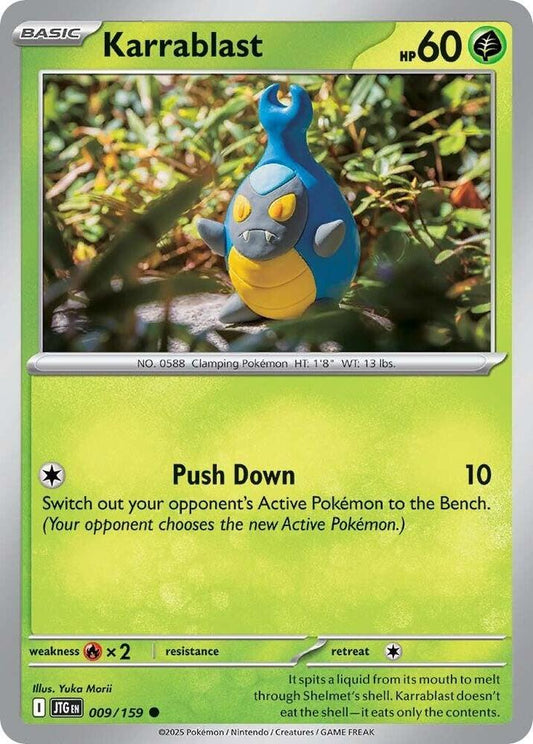 Karrablast 009/159 Common Journey Together Pokémon card
