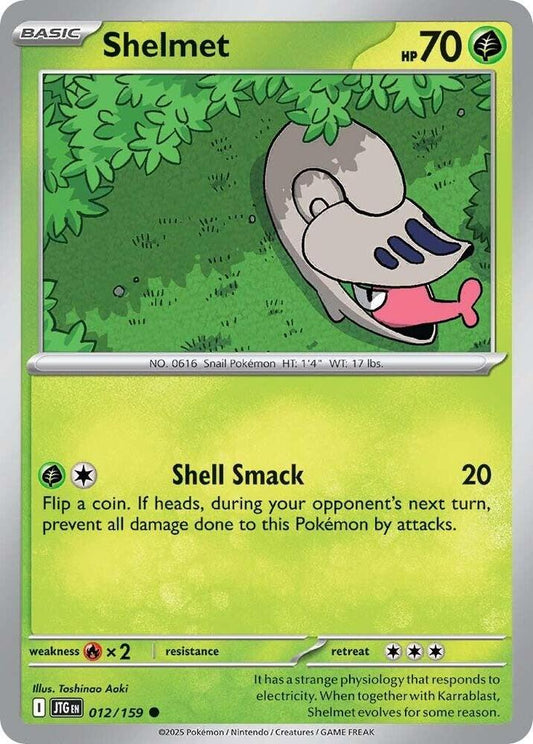 Shelmet 012/159 Common Journey Together Pokémon card