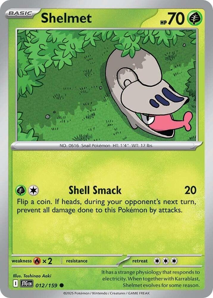 Shelmet 012/159 Common Journey Together Pokémon card