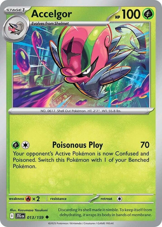 Accelgor 013/159 Uncommon Journey Together Pokémon card