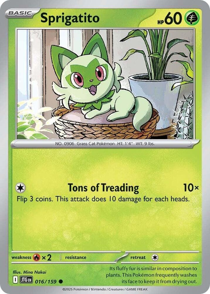 Sprigatito 016/159 Common Journey Together Pokémon card