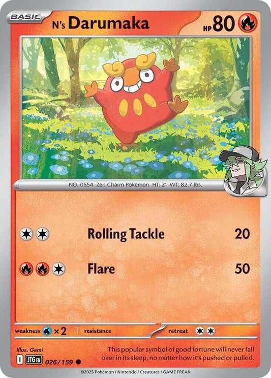 N's Darumaka 026/159 Common Journey Together Pokémon card