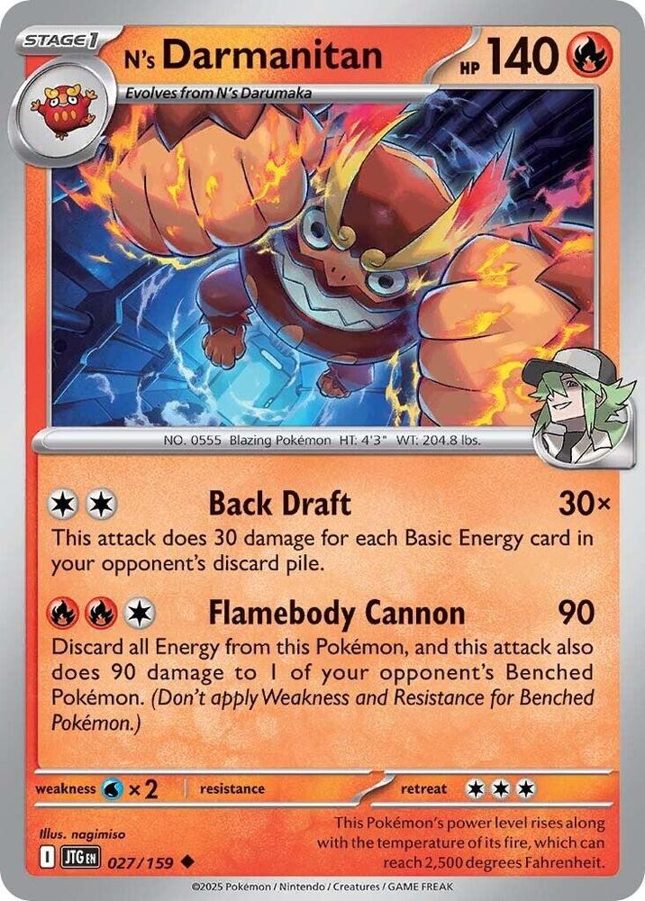 N's Darmanitan - 027/159 027/159 Uncommon Journey Together Pokémon card