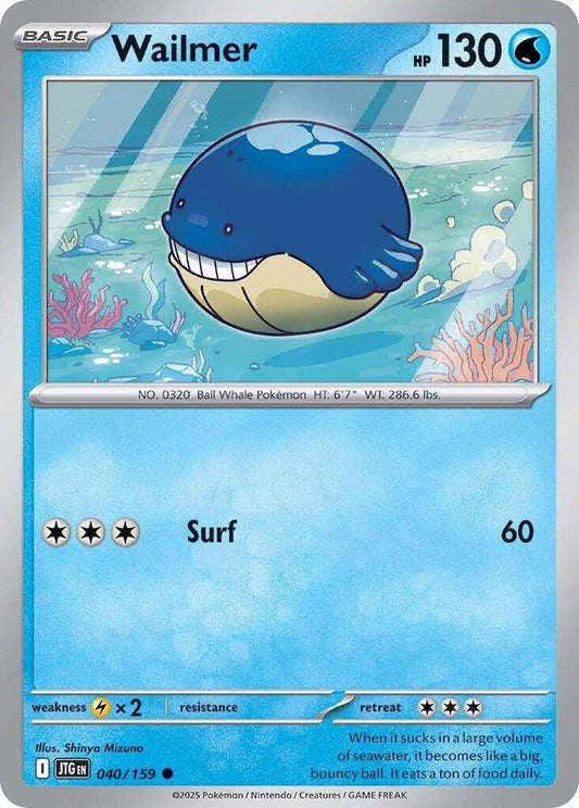 Wailmer 040/159 Common Journey Together Pokémon card