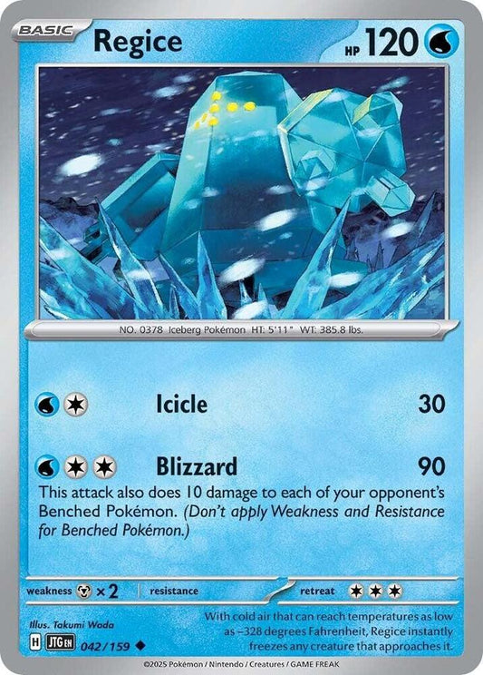 Regice 042/159 Uncommon Journey Together Pokémon card