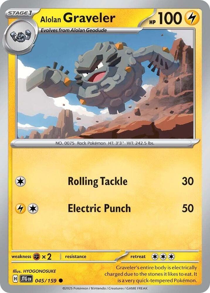 Alolan Graveler 045/159 Common Journey Together Pokémon card