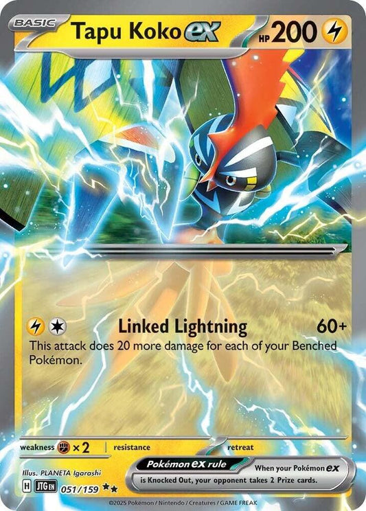 Tapu Koko ex 051/159 Double Rare Journey Together Pokémon card
