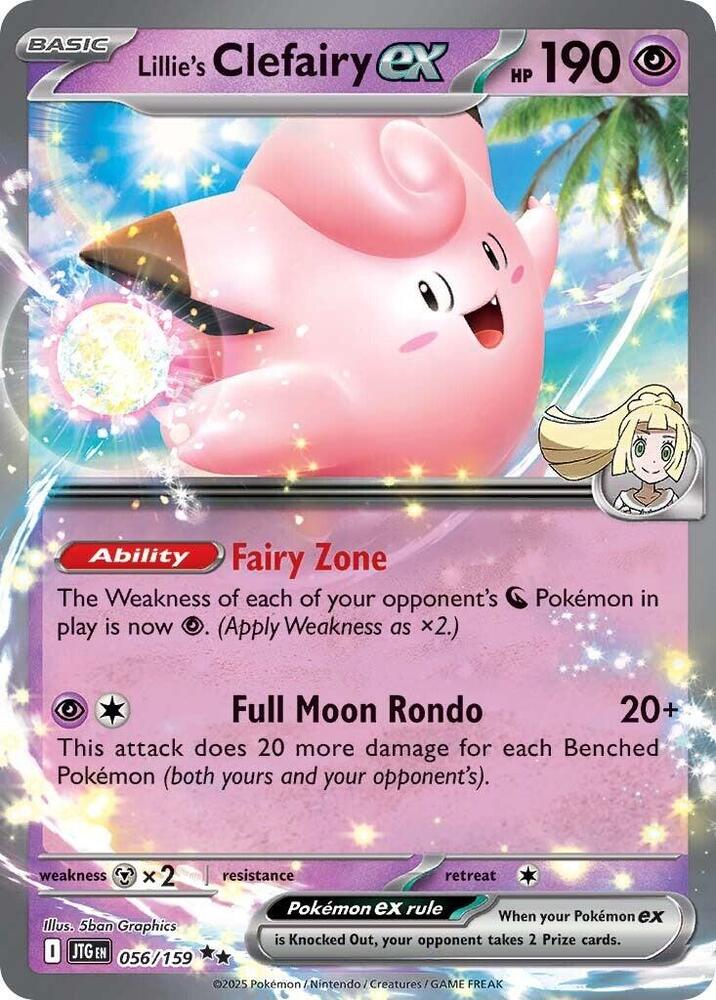 Lillie's Clefairy ex - 056/159 056/159 Double Rare Journey Together Pokémon card