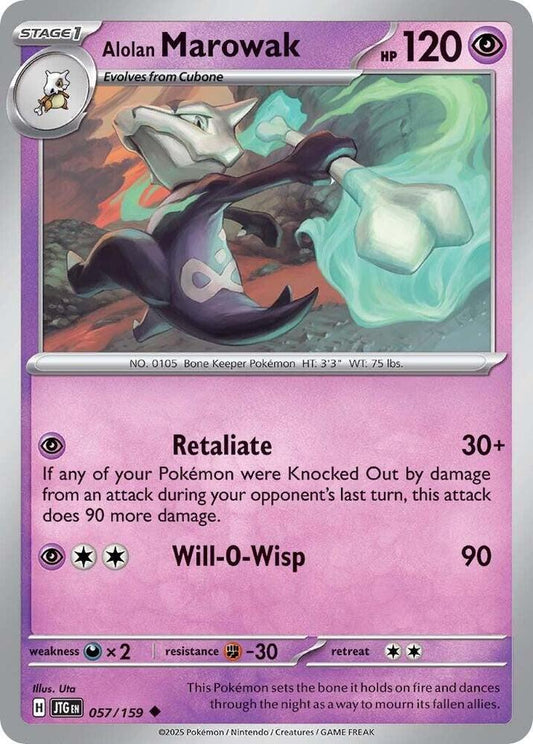 Alolan Marowak 057/159 Uncommon Journey Together Pokémon card