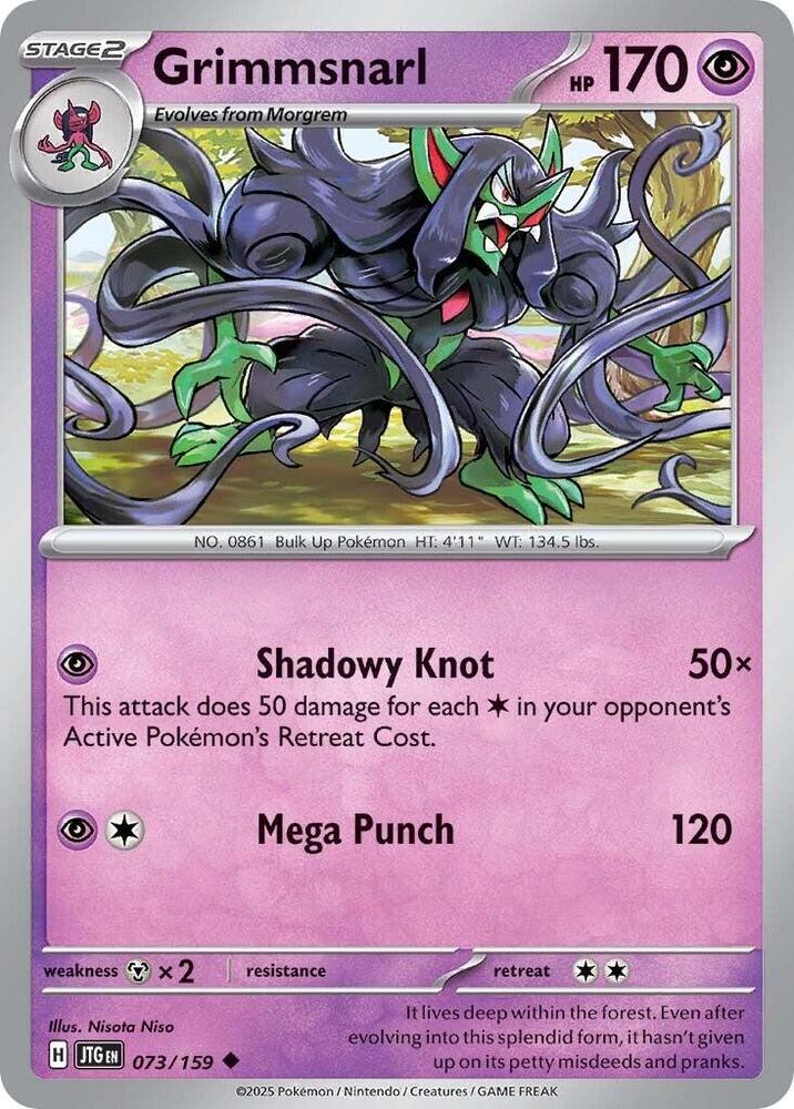 Grimmsnarl 073/159 Uncommon Journey Together Pokémon card