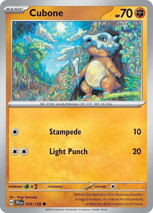 Cubone 076/159 Common Journey Together Pokémon card