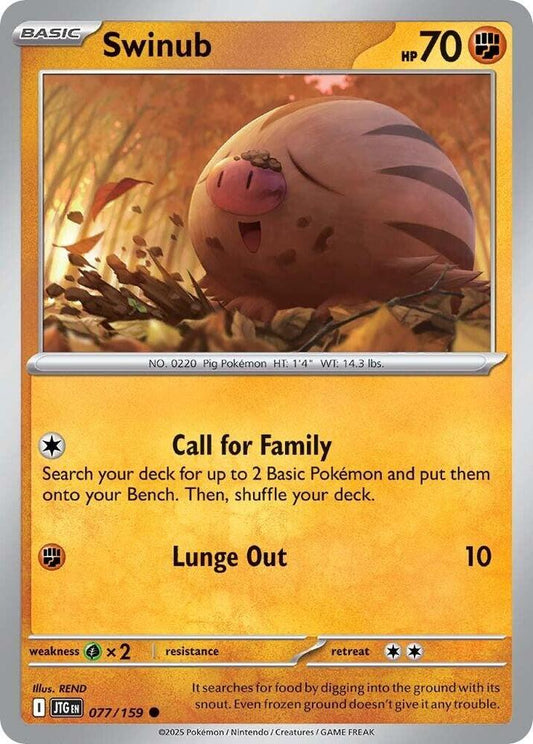Swinub - 077/159 077/159 Common Journey Together Pokémon card