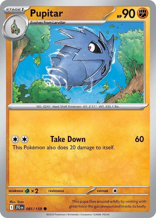 Pupitar 081/159 Common Journey Together Pokémon card