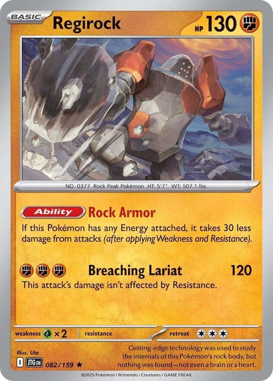 Regirock 082/159 Rare Journey Together Pokémon card