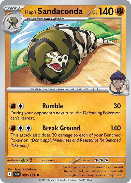 Hop's Sandaconda 087/159 Uncommon Journey Together Pokémon card