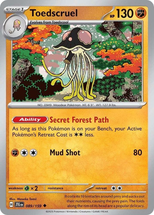 Toedscruel 089/159 Uncommon Journey Together Pokémon card