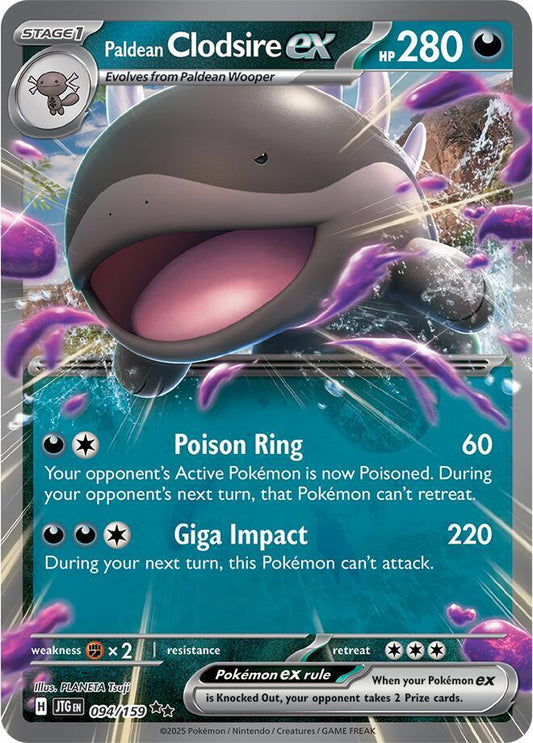 Paldean Clodsire ex 094/159 Double Rare Journey Together Pokémon card