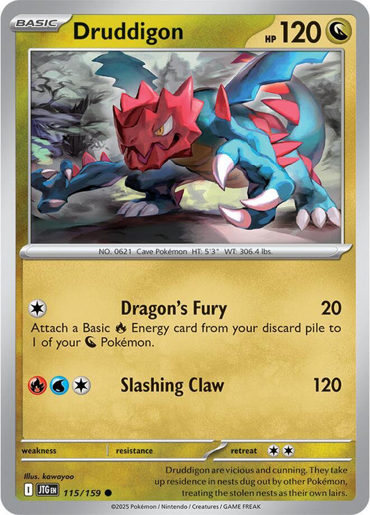 Druddigon 115/159 Common Journey Together Pokémon card
