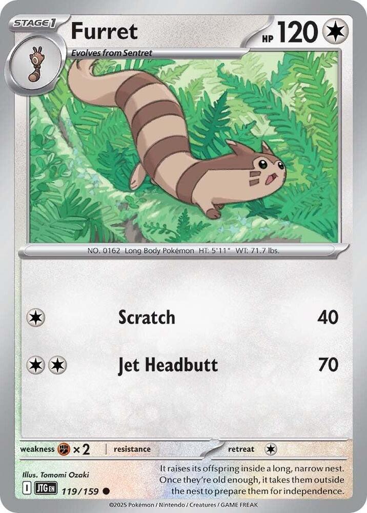 Furret - 119/159 119/159 Common Journey Together Pokémon card