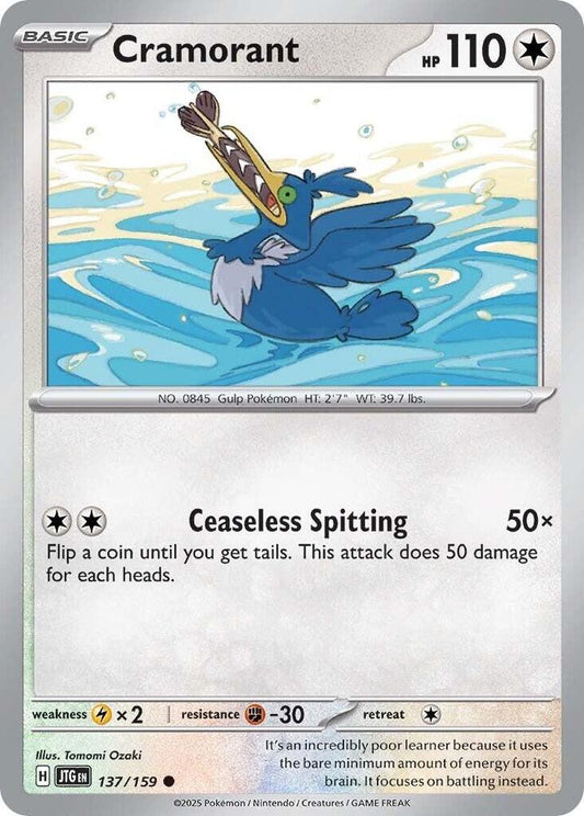 Cramorant 137/159 Common Journey Together Pokémon card
