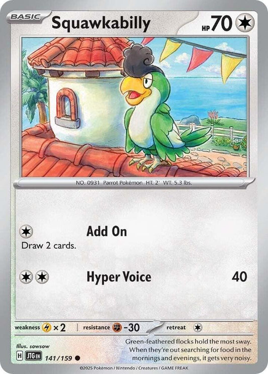 Squawkabilly 141/159 Common Journey Together Pokémon card