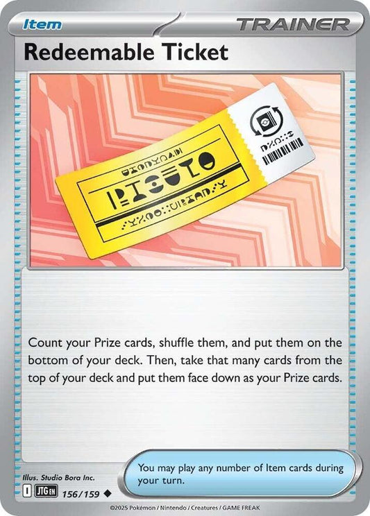 Redeemable Ticket 156/159 Uncommon Journey Together Pokémon card