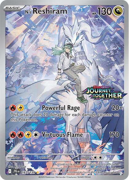 N's Reshiram - 167/159 (Journey Together Stamped) 167/159 Illustration Rare Miscellaneous Cards & Products Pokémon card