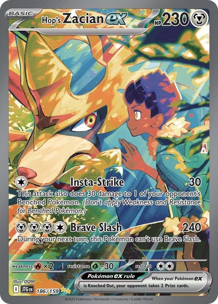 Hop's Zacian ex - 186/159 186/159 Special Illustration Rare Journey Together Pokémon card