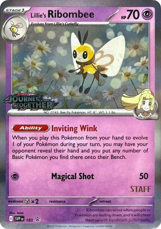Lillie's Ribombee - 183 (Prerelease) [Staff] 183 Promo Scarlet & Violet Promo Cards Pokémon card