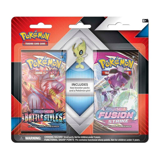 2 Booster Packs & Celebi Collector's Pin Miscellaneous Cards & Products Pokémon card