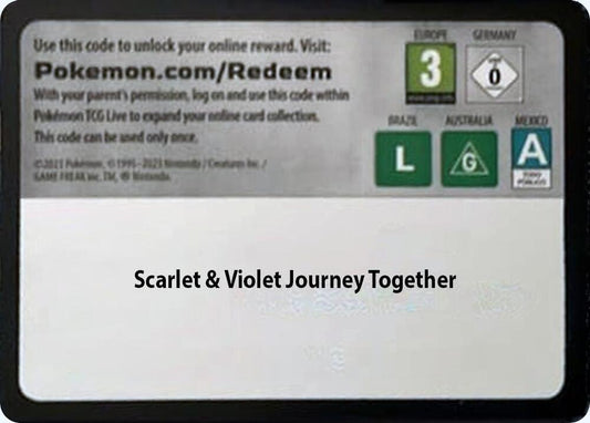 Code Card - Journey Together Booster Pack Code Card Pokémon card