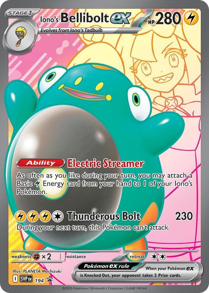 Iono's Bellibolt ex - 194 - 194 Promo SV: Scarlet & Violet Promo Cards